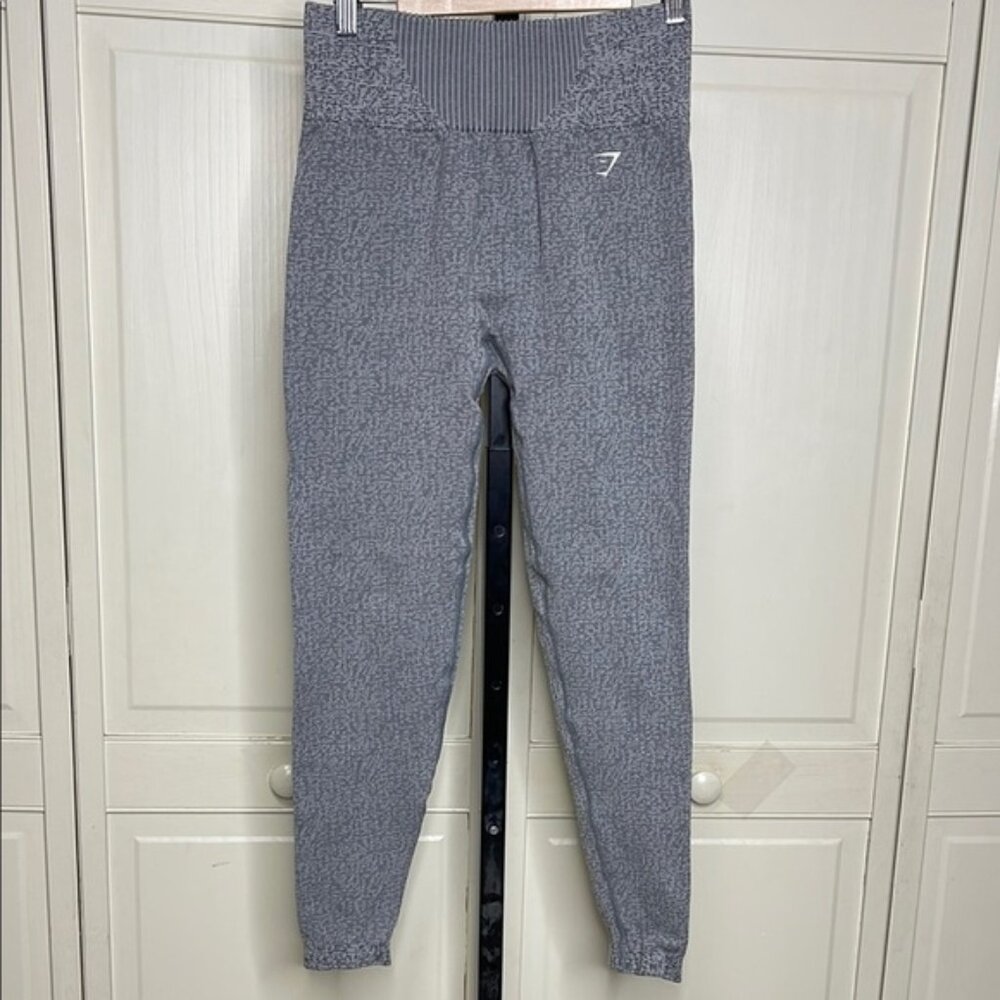 Gymshark Women’s United We Sweat Marl Seamless Leggings Light Grey Sz S